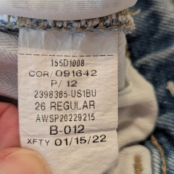 Abercrombie & Fitch Size 26/2 Light Wash Distressed Carpenter's Jeans - Picture 7 of 14